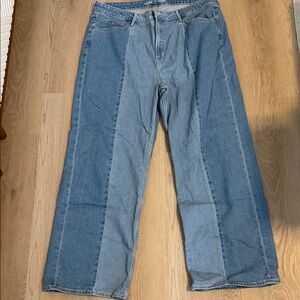 Two-Tone Blue Denim Jeans - Old Navy